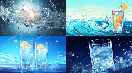 Wall Mural - splash in the glass