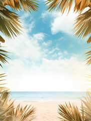 Summer concept background of tropica beach, copy space