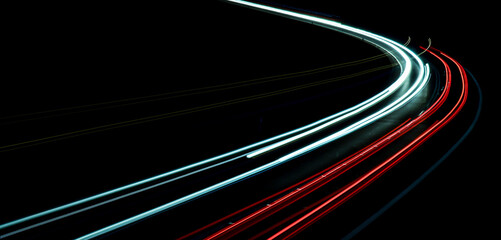 Wall Mural - lights of cars driving at night. long exposure