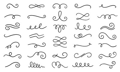 Wall Mural - swirls and scrolls ornament doodle. wedding decoration, decorative design elements, filigree curls, 