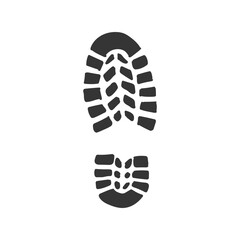 Canvas Print - Foot Print Icon Silhouette Illustration. Sole Boot Vector Graphic Pictogram Symbol Clip Art. Doodle Sketch Black Sign.