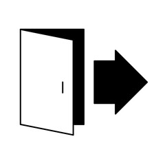 Sticker - door icon with arrow, exit icon