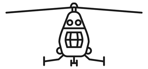 Canvas Print - Helicopter flight front view. Air transport line icon