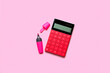 © Pixel-Shot - Modern calculator with marker on pink background