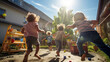 Exploring the Joyful Play of Kids in the Sun. Generative Ai