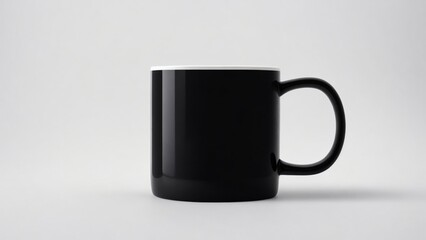 black mug on white background