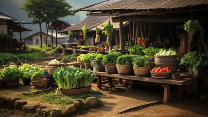 Celebrating the Richness of a Village Built on Farming. Generative Ai