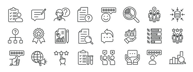 survey line icons. editable stroke. for website marketing design, logo, app, template, ui, etc. vect
