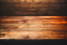 Table With Wood Wall In Background