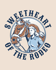 Wall Mural - Sweetheart of the rodeo illustration