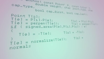 Poster - Animation of data processing against purple gradient background