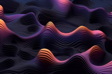Wall Mural - Futuristic abstract texture background with colorful bright gradient waves and round elements AI
