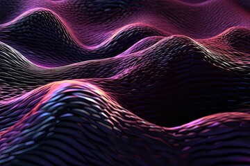 Poster - Futuristic abstract neon flake texture background with purple glossy waves AI