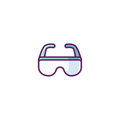 Poster - Goggles Lab Filled Icon - Science and Chemical Elements Icon Vector Illustration Isolated.