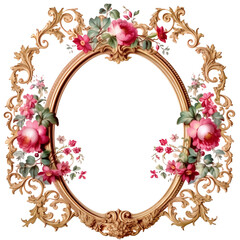 Set Rococo Frame Floral Template