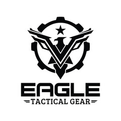 eagle logo design. eagle tactical gear vector logo design illustration template