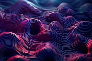 Poster - Futuristic abstract texture background with purple waves AI