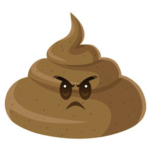 Poop Cartoon Angry Character Design Illustration