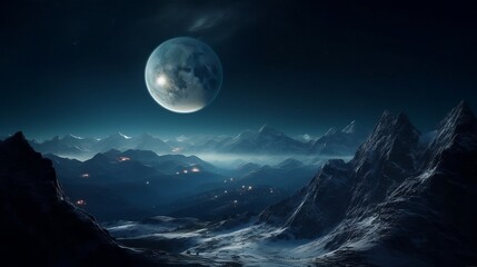 Wall Mural - full moon rising