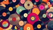 Music background with vinyl records