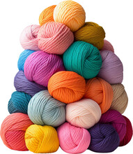 Pile Of Yarn Balls, Yarn For Knitting And Crocheting, Colorful Yarn