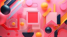 A Captivating Array Of Hues And Shapes Contrast Against A Soft Pink Backdrop, Creating An Eye-catching And Dreamlike Scene, Bold Vibrant Colors Random 3d Shapes Background Wallpaper