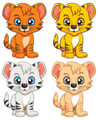 Canvas Print - Cute Tiger Cartoon Character