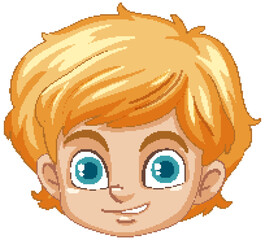 Wall Mural - Blond boy cartoon head