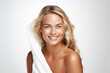AI generated image of attractive woman face in towel