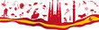 © doom.ko - Waving horizontal Spain flag. vector