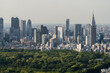 Tokyo, Japan: Aerial view of Shinjuku skyline rising above the Yoyogi park in Tokyo in Japan capital city.
