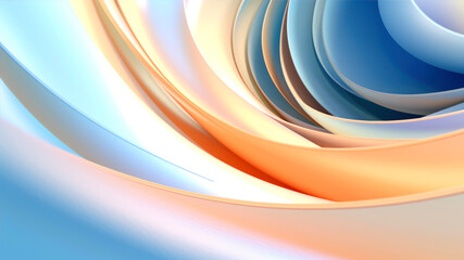 Poster - abstract background with blue and orange curved lines generative ai