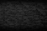 Fototapeta Nowy Jork - Black brick wall, antique old grunge white texture background.