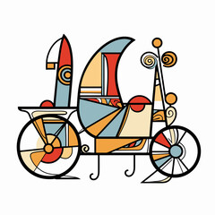 Sticker - bicycle in a wheelchair