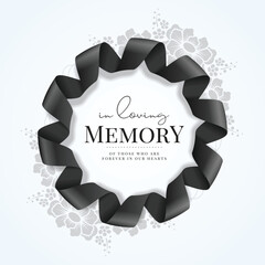 Wall Mural - in loving memory of those who are forever in our hearts text in circle rings ribbon waving frame on 