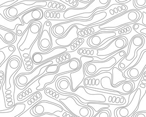 Wall Mural - golf course layout seamless pattern. top view of vector map outline blueprint.
