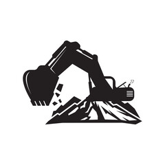 Wall Mural - Excavator icon logo vector illustration template design.