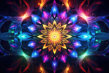 Wall Mural - Colorful Neon Lights Abstract Background