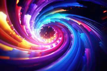 Wall Mural - Colorful Spinning Lights Abstract Background