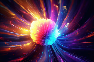 Wall Mural - Colorful Neon Lights Abstract Background