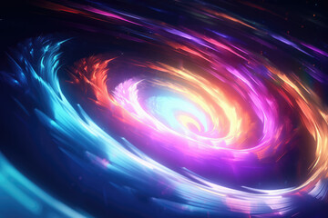 Wall Mural - Colorful Neon Spinning Lights Abstract Background