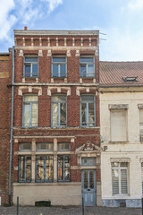 Sticker - facades of old houses in the town of Saint-Omer