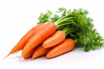 Heap of carrots vegetable isolated on a white background