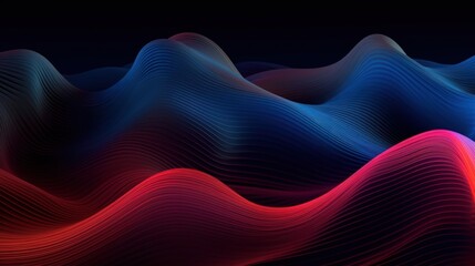 Visualization of sound waves. Abstract futuristic background with colorful glowing neon moving high speed wave lines and bokeh lights. Data transfer concept. Fantastic wallpaper. Generative AI