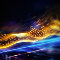 Wall Mural - Visualization of sound waves. Abstract futuristic background with colorful glowing neon moving high speed wave lines and bokeh lights. Data transfer concept. Fantastic wallpaper. Generative AI