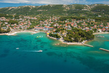 Aerial View Of Rab Island, The Adriatic Sea In Croatia