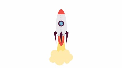 Poster - Rocket take off 2D object animation