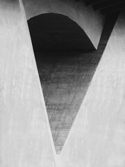 Poster - architecture details cement concrete wall modern building geometric space abstract background