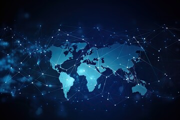 Wall Mural - blue earth map glow light background illustration