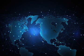 Wall Mural - blue earth map glow light background illustration